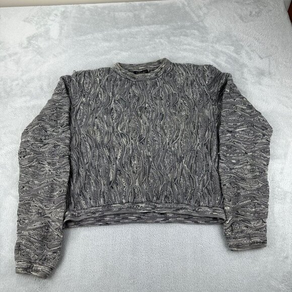 Coogi Australia Knit Grey Sweater Men's Size Large Vintage - Picture 1 of 13